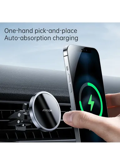 360 ° angle Car Air Vent Magnetic Wireless Charger JR-ZS240 - Black