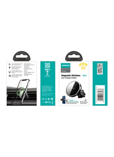 360 ° angle Car Air Vent Magnetic Wireless Charger JR-ZS240 - Black