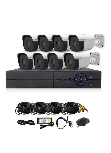 Full HD 8 Channel DVR Kit High Definition Composite Video Interface With Eight 2.0MP Waterproof Cameras With HDMI &amp; 2 USB