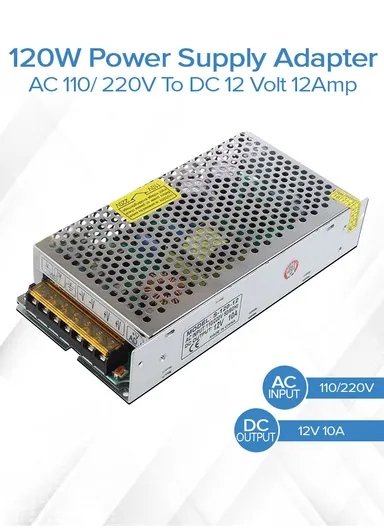  120W Power Supply Adapter AC 110/ 220V To DC 12 Volt 10Amp For CCTV Camera Lighting Project