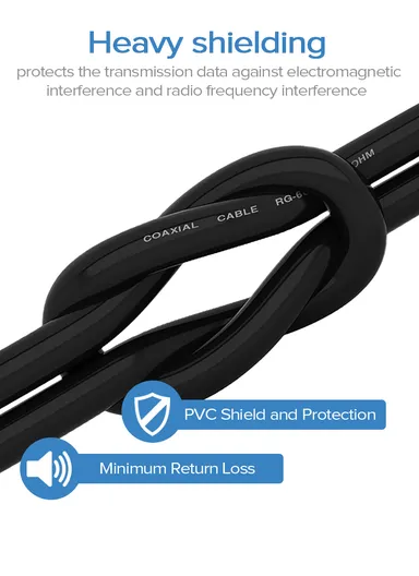 RG-59 Coaxial Cable OF 75 Ohms Impedance &amp; 100Y Length With Outer Diameter 6mm
