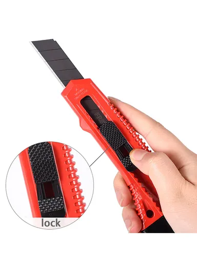 Xiong Guan XG Hand Tool Set: 0.8mm Thick Retractable Snap Off Utility Knife + Mini Flat Head Screwdriver + 1m Measuring Tape + Insulation Tape 