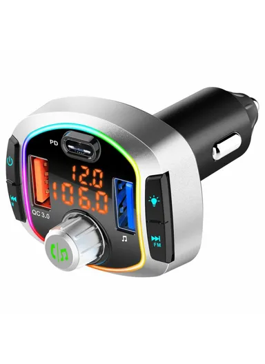 18W Multifunction Bluetooth Car FM Transmitter MP3 Player PD+QC3.0 Car Charger BC63