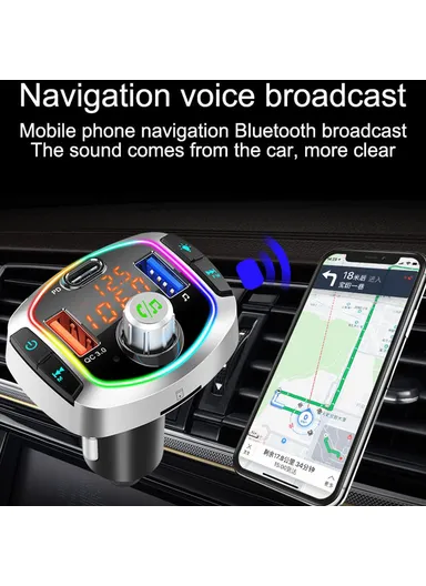 18W Multifunction Bluetooth Car FM Transmitter MP3 Player PD+QC3.0 Car Charger BC63
