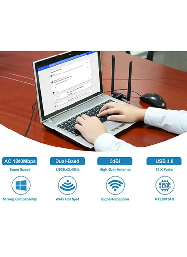 1200Mbps 2.4G/5G USB3.0 Dual-band WiFi Adapter WiFi Receiver