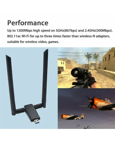 1200Mbps 2.4G/5G USB3.0 Dual-band WiFi Adapter WiFi Receiver