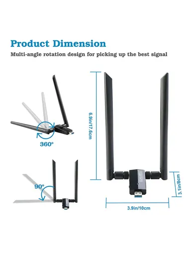 1200Mbps 2.4G/5G USB3.0 Dual-band WiFi Adapter WiFi Receiver