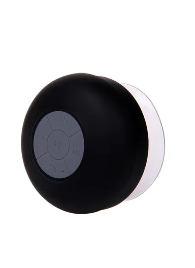 Suction Cup Mini Wireless Bluetooth-compatible Speaker Hands-free Call IPX4 Waterproof Shower Loudspeaker - Black