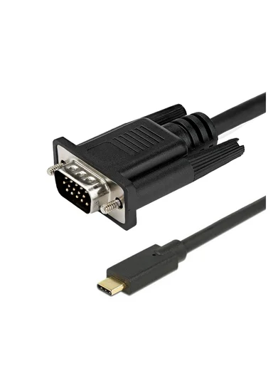 USB Type-C Male Plug to VGA 1080P Male Plug Adapter Cable 1m - Black