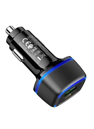 BZ14A QC 3.0 Dual Port PD20W Ambient Light In-Car Charger 