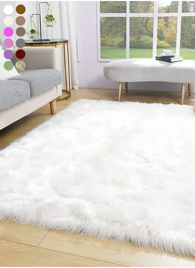 180x120cm Ultra Soft Acrylic Faux Sheepskin Fur Area Modern Shaggy Rug 