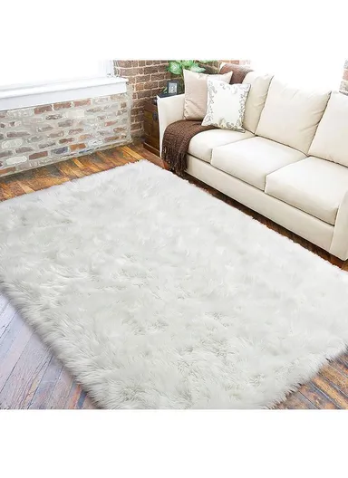 180x120cm Ultra Soft Acrylic Faux Sheepskin Fur Area Modern Shaggy Rug 