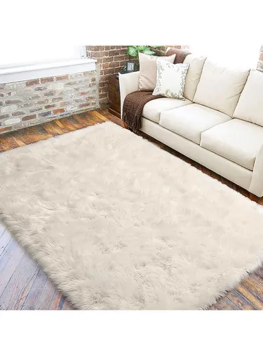 180x120cm Ultra Soft Acrylic Faux Sheepskin Fur Area Modern Shaggy Rug 