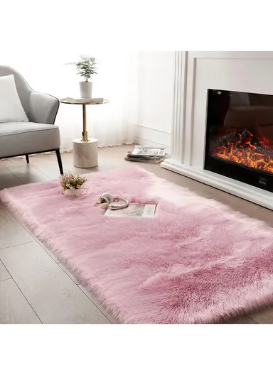 180x120cm Ultra Soft Acrylic Faux Sheepskin Fur Area Modern Shaggy Rug 