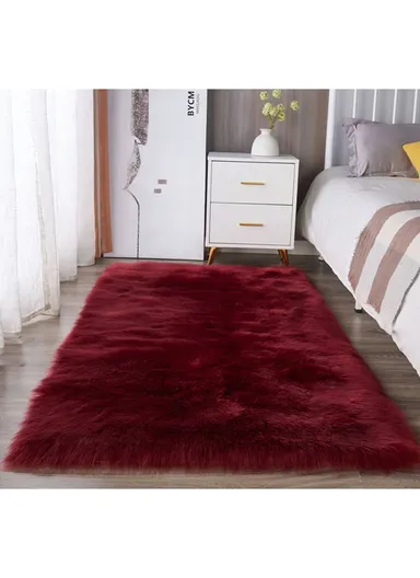 180x120cm Ultra Soft Acrylic Faux Sheepskin Fur Area Modern Shaggy Rug 