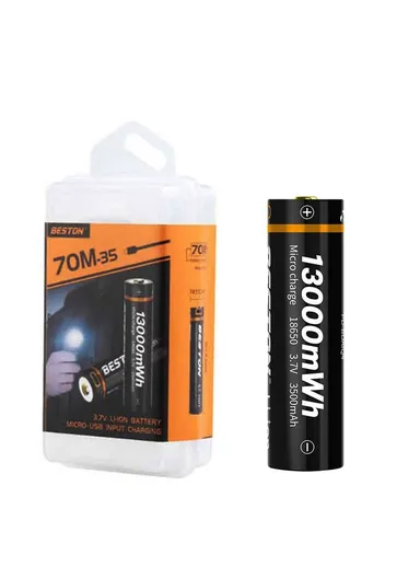 18650 Rechargeable Battery with Micro USB 3.7V 3500mah  
