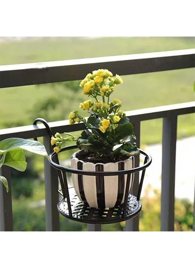 Planter Plant Basket Flower Pot Holder For Patio Balcony Porch Fence (L28 x W17 x H17)cm - Bronze