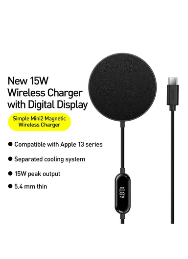 15W Simple Mini 2 Magnetic Wireless Fast Charger Fast Charging Pad 