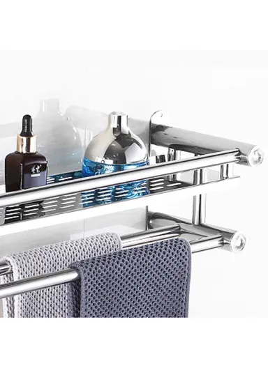 40cm 1 Layer Stainless Steel Bathroom Shampoo Storage Shelf