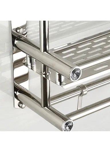 40cm 1 Layer Stainless Steel Bathroom Shampoo Storage Shelf
