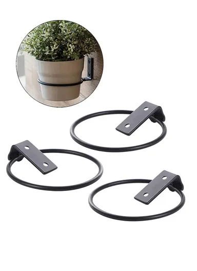 3 Pcs Wall Iron Folding Metal Flower Pot (L17.5 x D15)cm
