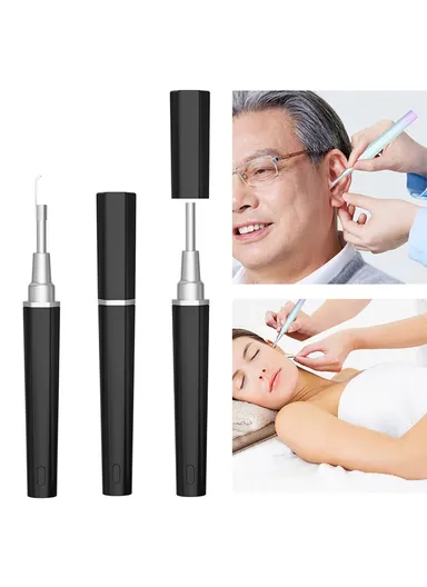 350mAh 5.0MP USB Rechargeable Endoscope Earwax Remover With Multiple Earspoons Y99 - Black