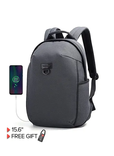 15.6-Inch Laptop Bike Backpack With TSA Lock &amp; RFID Anti-Theft Pocket - Gray