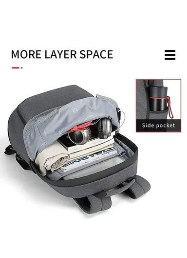 15.6-Inch Laptop Bike Backpack With TSA Lock &amp; RFID Anti-Theft Pocket - Gray