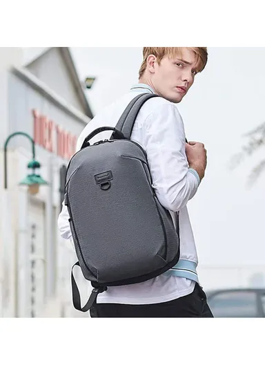 15.6-Inch Laptop Bike Backpack With TSA Lock &amp; RFID Anti-Theft Pocket - Gray