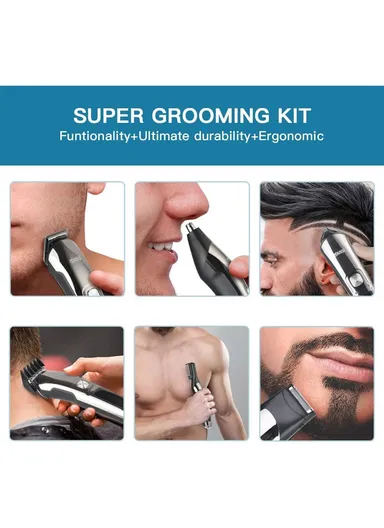 5W 11-In-1 Rechargeable Multi-Functional Digital Display All Over Body Hair Trimmer With 2 Speeds 90350