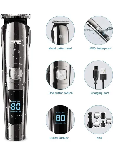 5W 11-In-1 Rechargeable Multi-Functional Digital Display All Over Body Hair Trimmer With 2 Speeds 90350