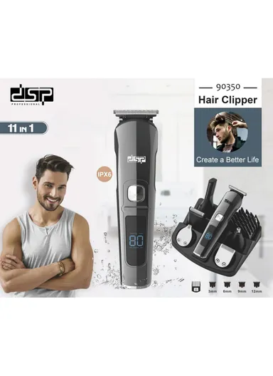 5W 11-In-1 Rechargeable Multi-Functional Digital Display All Over Body Hair Trimmer With 2 Speeds 90350