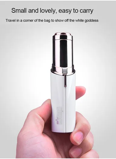 350mAh 1W Rechargeable Facial Hair Remover with Built-in Light, Portable Facial Hair Epilator (L10 x W2)cm 70081 - White
