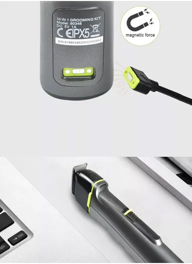 5W 7000rpm 14-In-1 Waterproof Rechargeable Professional Multi-Purpose Hair Trimmer Kit 90346