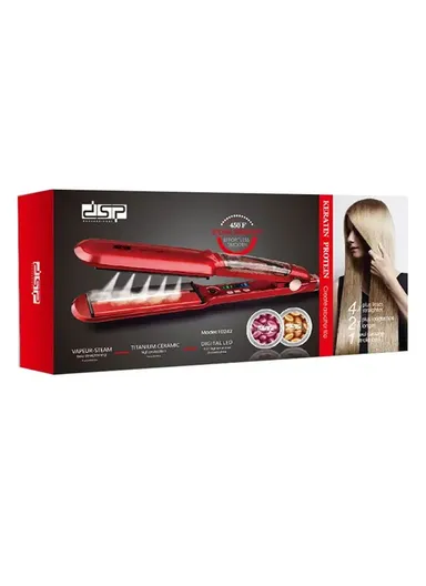 80W Professional Hair Straightener With LED Display &amp; Adjustable Temperature 10242 - Red