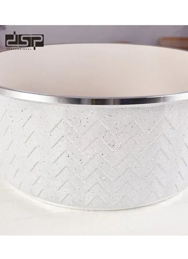 9 PCS 20/24/28/32cm Non-Stick Toughened Casserole Set With 28cm Pot &amp; Glass Lids CA001-S01 - Beige