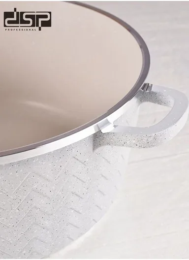 9 PCS 20/24/28/32cm Non-Stick Toughened Casserole Set With 28cm Pot &amp; Glass Lids CA001-S01 - Beige