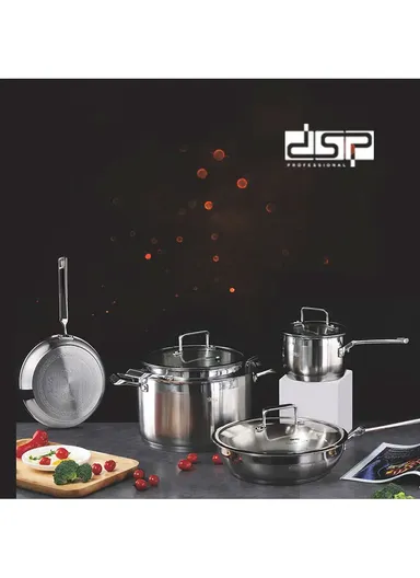 7 PCS 24/28CM CASSEROLE + 16CM SAUCE PAN + 28CM FRY PAN Stainless Steel Multi-Cookware Set CS002-S01