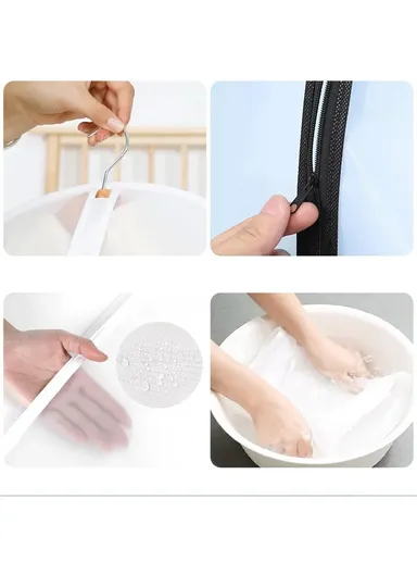 5Pc Clear Garment Bags Clothes Covers For Suits Dresses Coats (L140 x W60)cm - White