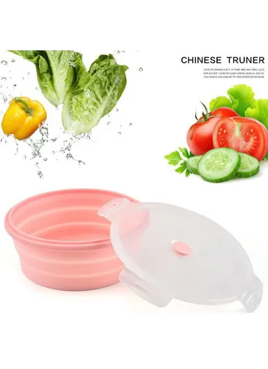 3 Pcs Collapsible Silicone Lunch Box Set - Pink 