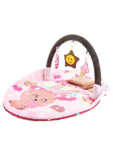 2-In-1 Baby Portable Bed With Pillow &amp; Music - Pink / 3m+