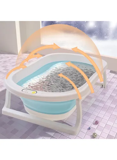 Water Temperature Display Foldable Baby Bath Tub - Pink