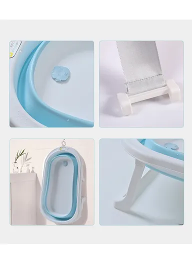 Water Temperature Display Foldable Baby Bath Tub - Pink