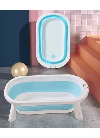 Water Temperature Display Foldable Baby Bath Tub - Pink