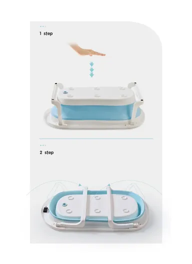Water Temperature Display Foldable Baby Bath Tub - Pink