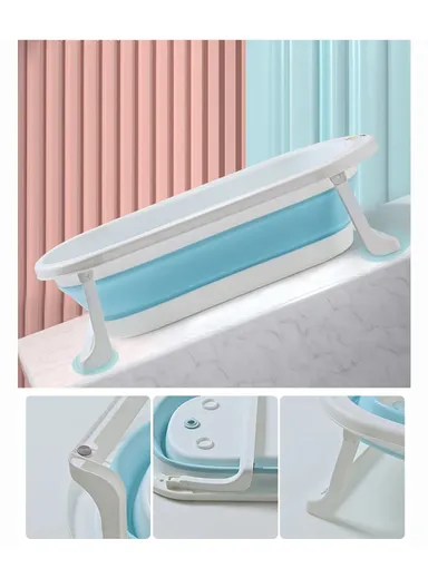 Water Temperature Display Foldable Baby Bath Tub - Pink