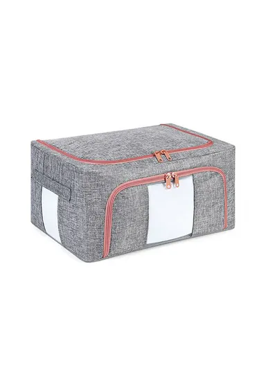 21L Small Size Dual Opening Summer Clothes Storage Bag With Transparent Window TB-0432 - Light Grey