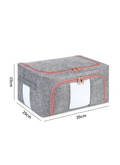 21L Small Size Dual Opening Summer Clothes Storage Bag With Transparent Window TB-0432 - Light Grey