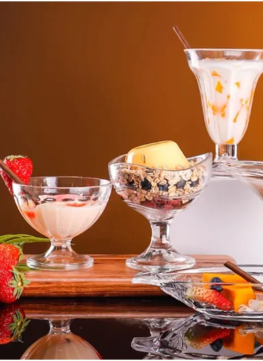 4 Pcs 200ML Ice Cream Glass Cup Set 