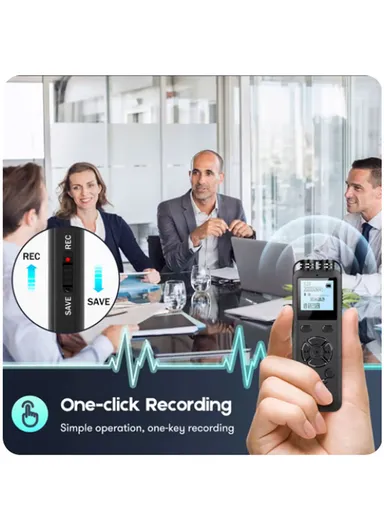 Tecnolux 0.47 Inch Voice Recorder Digital 2 Microphones Rechargeable Audio Sound Dictaphone